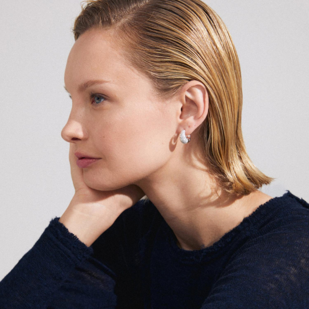 Pilgrim Focus sølvbelagte krystall øreringer - Image 3