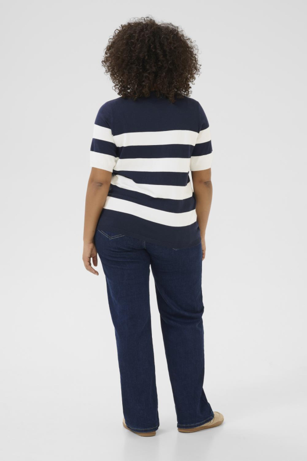 Kaffe Curve Lizzy kortermet stripete genser - Image 4