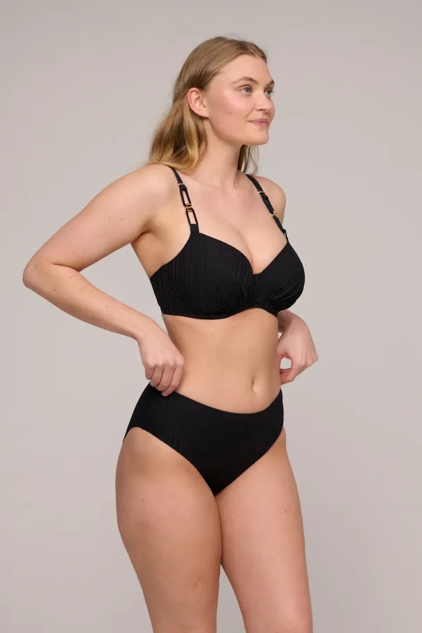 Kiruna, padded balcony bikini top, black - Image 3