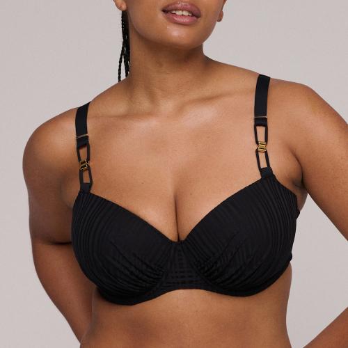 Kiruna, padded balcony bikini top, black