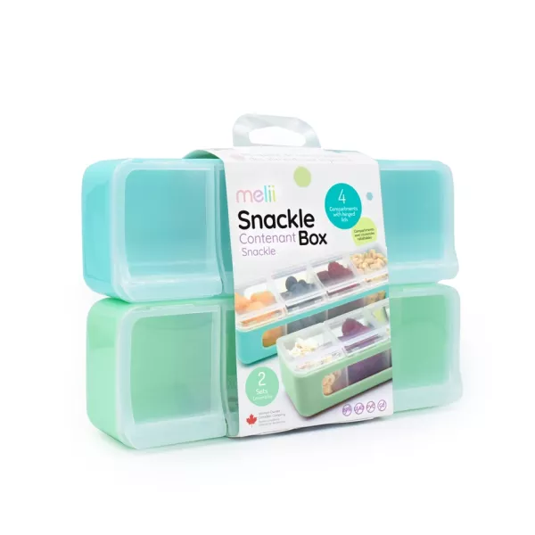 Snackle box - 4 rom 2 pack grønn/blå