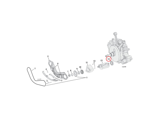 Inner bearing. left. 00-06 Softail