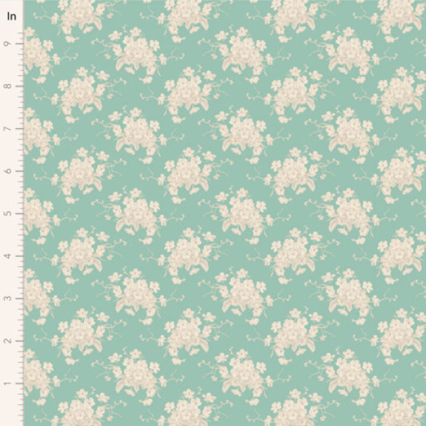 Sunday Brunch White Flower Teal