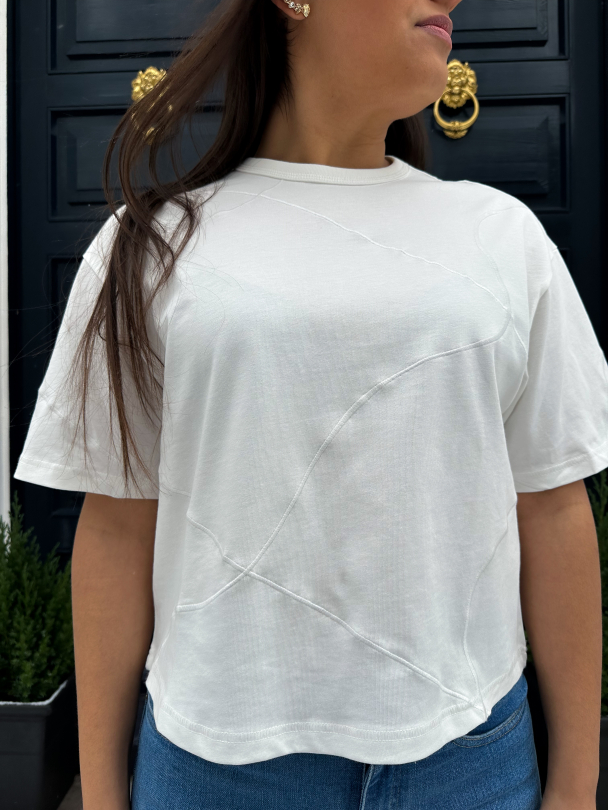 Penny Embroidered Tee - Snow White  - Image 1