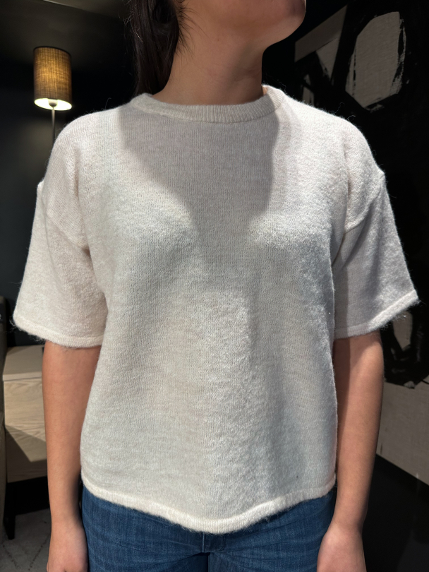 Maline-Liliana 2/4 Knit O-Neck - Birch  - Image 1