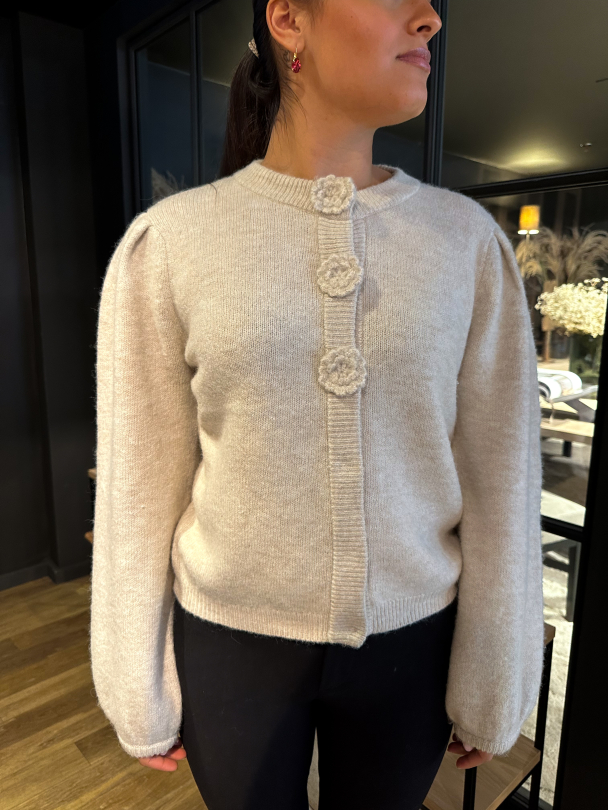Roselle Knit Cardigan- Birch - Image 1