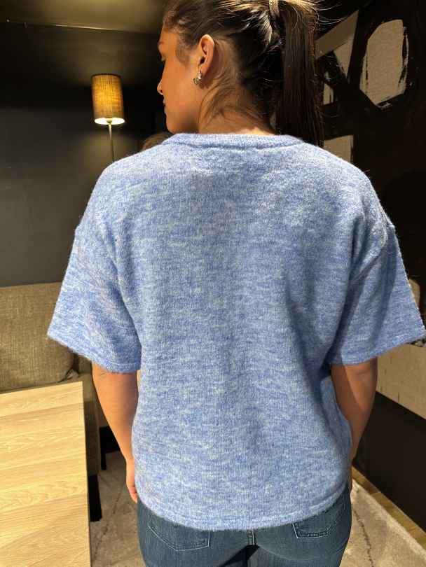 Maline-Liliana 2/4 Knit O-Neck - Cornflower Blue  - Image 4