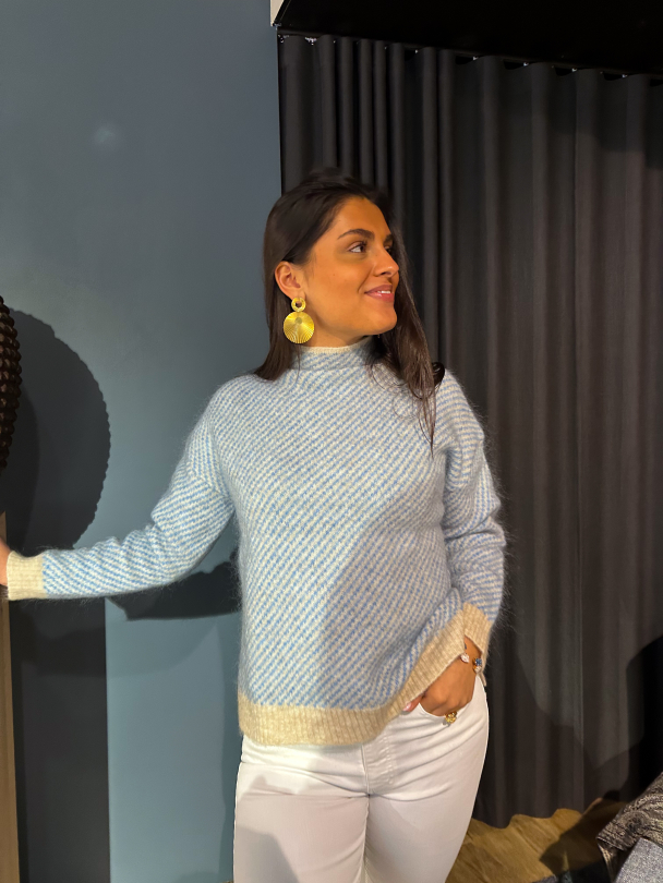 Capella Knit T-Neck - Marina  - Image 2