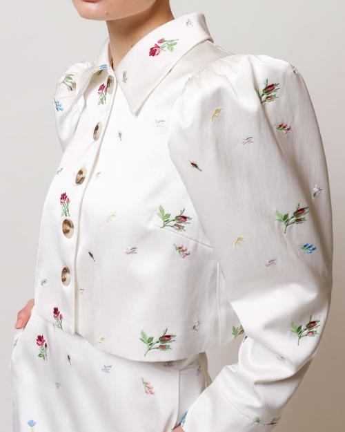 Tailored Satin Jacket - Summer Embroidery 