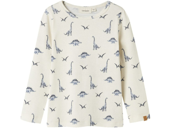 Geo Slim Top Dinosaurs, Turtledove - Lil' Atelier