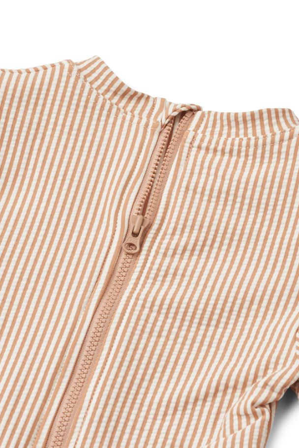 Sille Seersucker Swimsuit - Y/D Stripe Pale Tuscany/Creme de la creme - Image 4