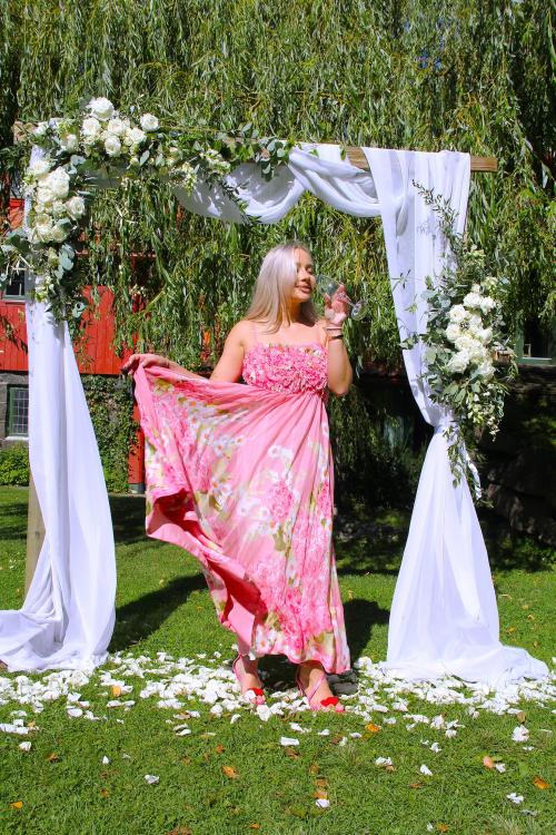 Organza Strap Dress - Cherry Blossom 