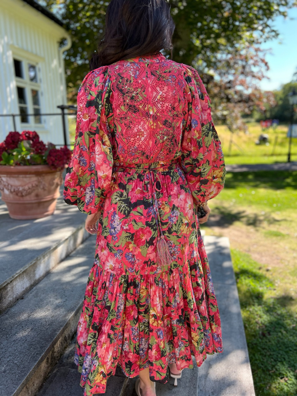 Cotton Slub Midi Dress - Pink Blooming  - Image 4