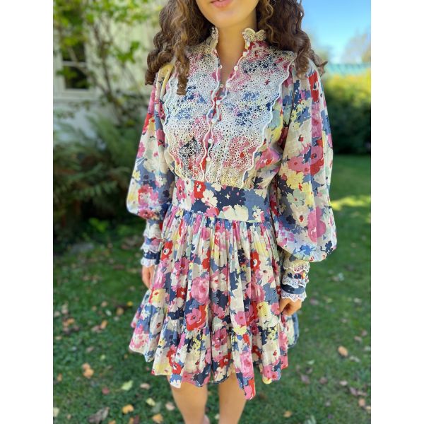 Cotton Slub Mini Dress – Soft Pastel 