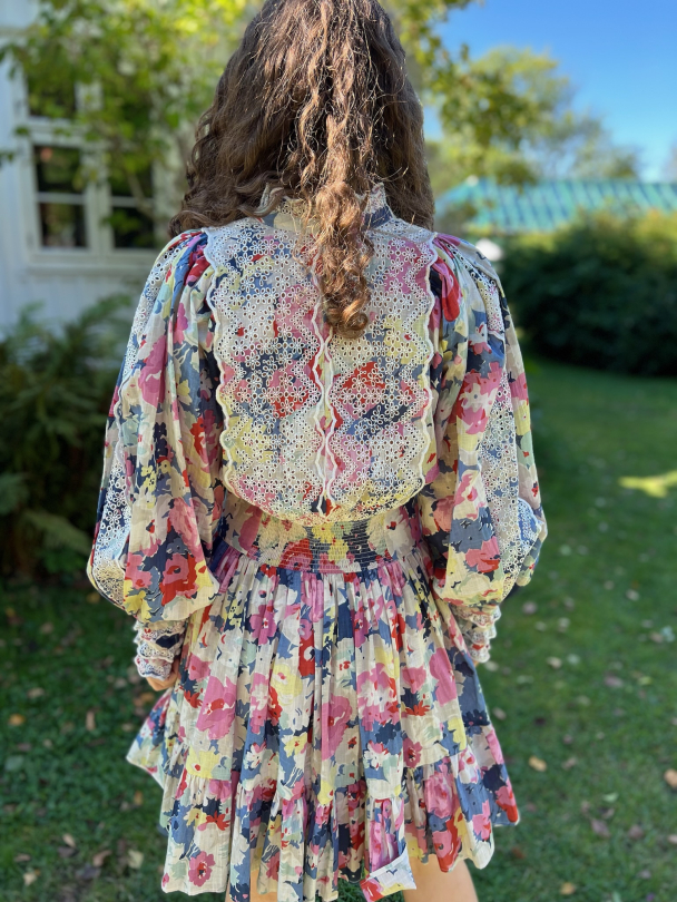 Cotton Slub Mini Dress – Soft Pastel  - Image 2