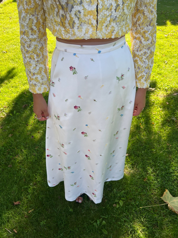 Tailored Satin Skirt - Summer Embroidery  - Image 1