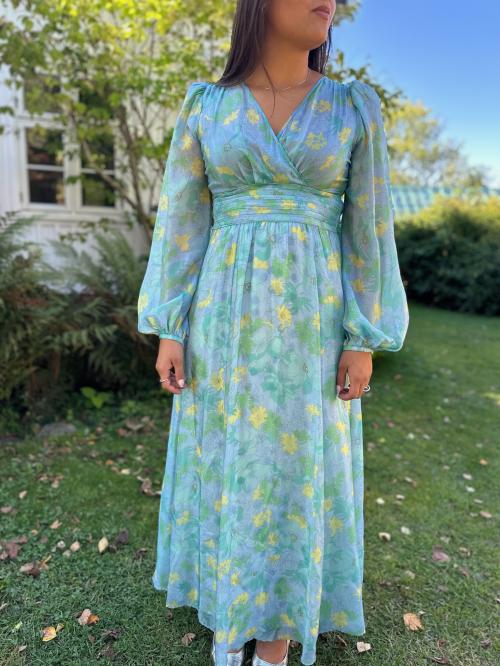 Cupro Tieband Gown - Anemone Field 