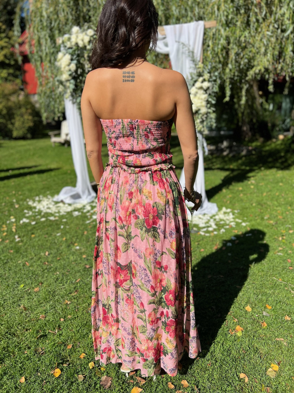 Dotted Georgette Sleeveless Dress - Pink Blossom  - Image 2