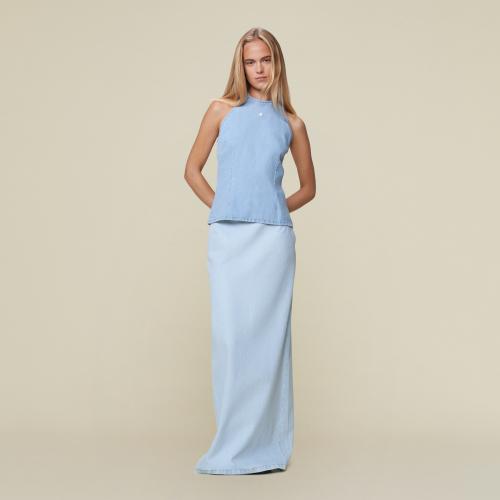 Addie Tanktopp Halterneck - Stone Bleach 