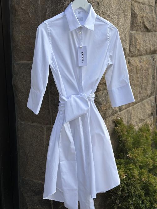 Clara White Shirt Dress      |     Clara White Shirt Dress fra Hazel