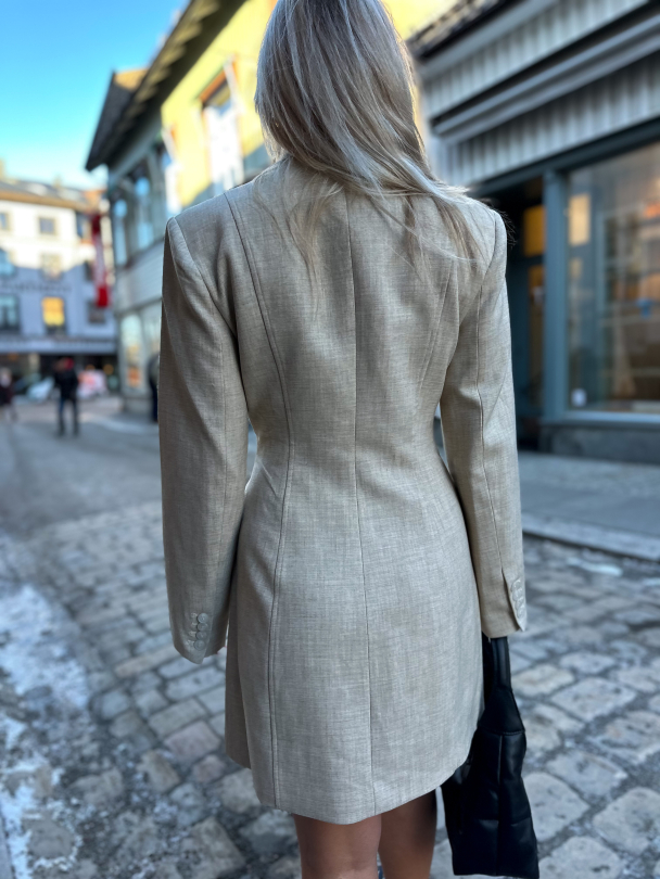 Decy Blazer Dress - Light Sand Melange  - Image 2