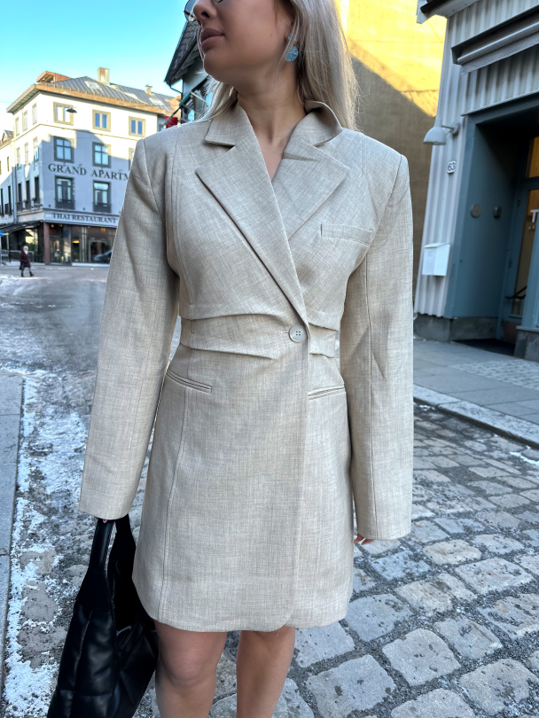 Decy Blazer Dress - Light Sand Melange  - Image 1