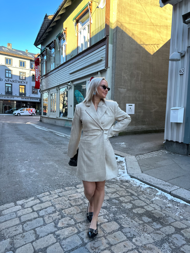 Decy Blazer Dress - Light Sand Melange  - Image 4