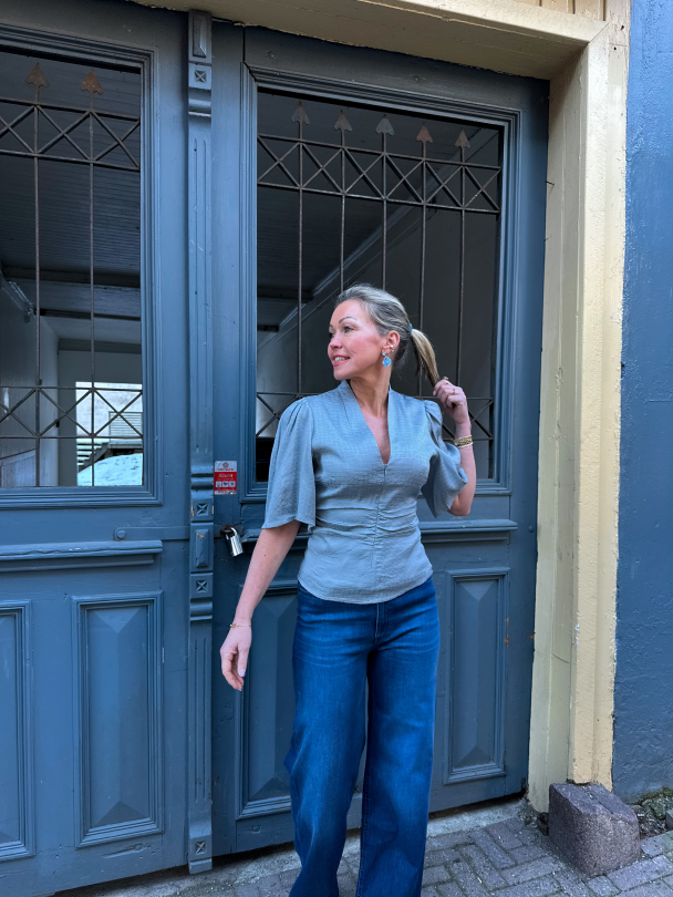 Bianca Blouse -Grey blue - Image 2