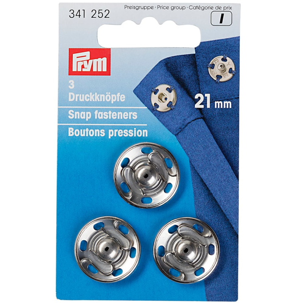 Prym Patentknapper 21mm 3stk – sølv