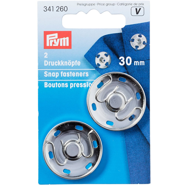 Prym Patentknapper 30mm 2 stk – sølv