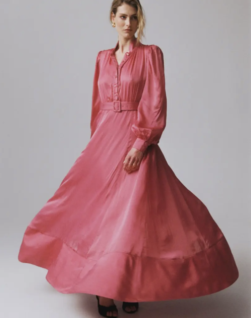 Organza Maxi Dress - Raspberry 