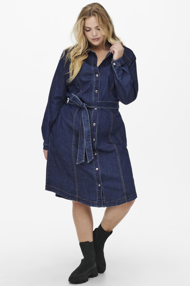 carCila life denim skjortekjole med knytebelte - Image 1