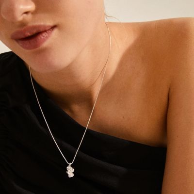 Pilgrim Authenticity sølvbelagt halskjede med anheng