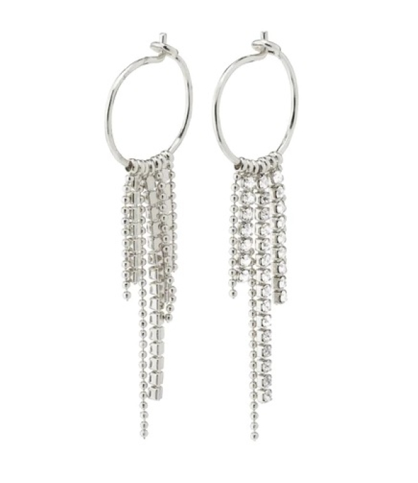 Pilgrim Maja Crystal waterfall sølvbelagte øreanheng - Image 1