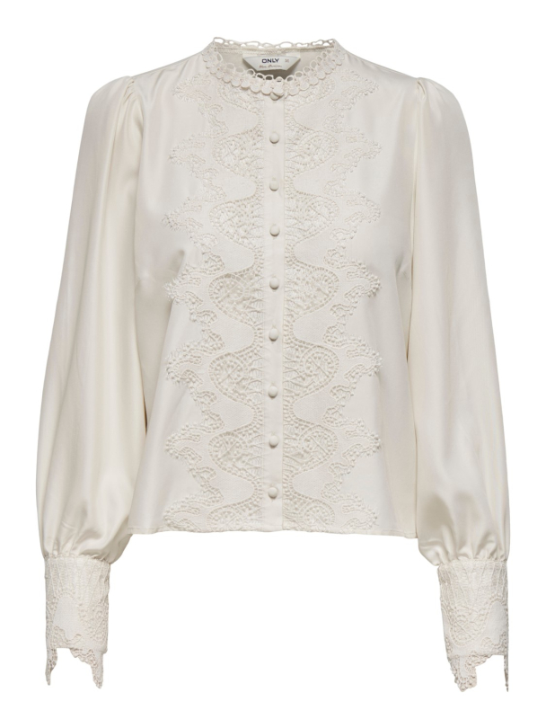 Only Lola bluse med blondedetaljer og kniplinger - Image 1
