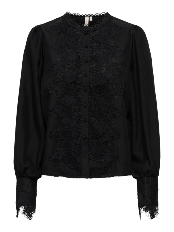 Only Lola bluse med blondedetaljer og kniplinger - Image 1