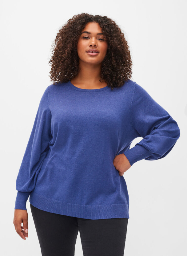 Zizzi caElla plain genser m/rund hals - Image 1