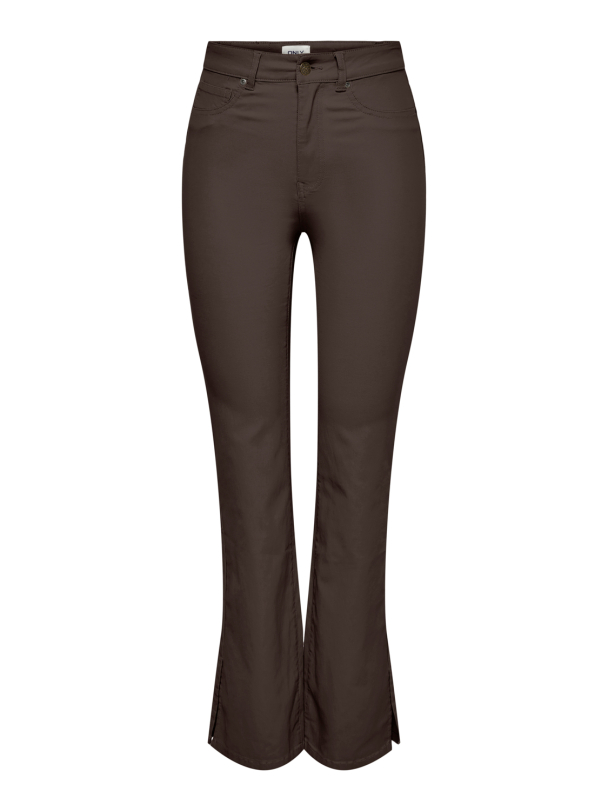 Only Emily High Waist coated flared bukse med splitt - Image 1
