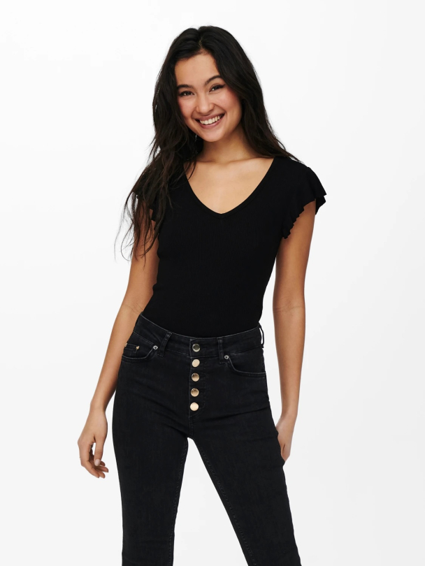 onlBelia kortermet frill topp - Image 1