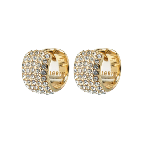 Pilgrim Be huggie crystal gullbelagte øredobber - Image 1