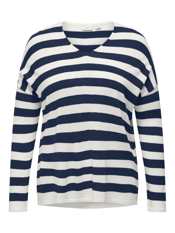 carAmalia stripete v-hals genser - Image 1