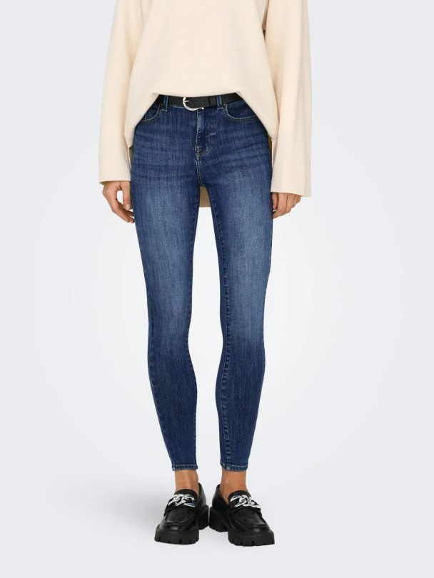 onlPower life midwaist skinny jeans med push up - Image 1