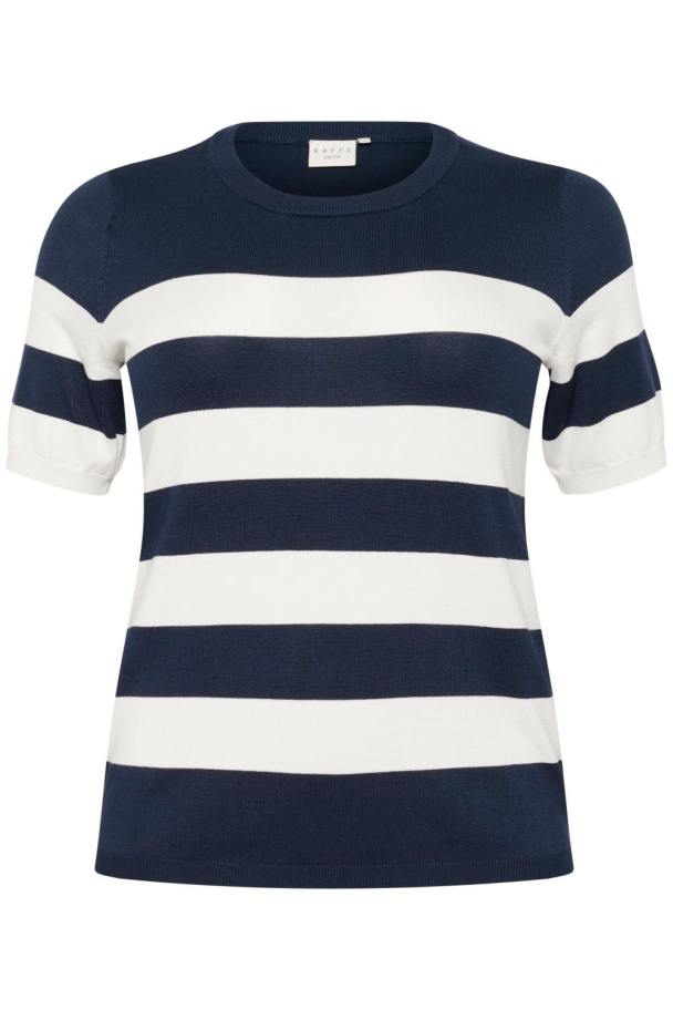 Kaffe Curve Lizzy kortermet stripete genser - Image 1