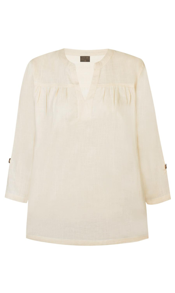 Ze-Ze Gisel topp i lin og bomull - Image 1