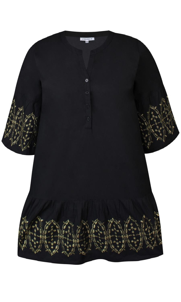 Zhenzi Hallie tunikakjole med 3/4 ermer - Image 1