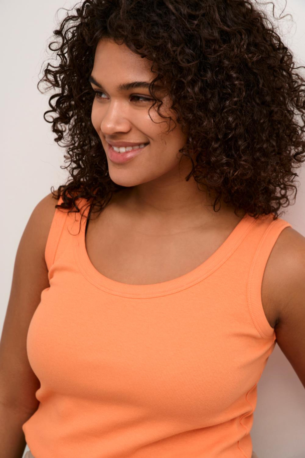 Kaffe Curve Carina tank top i ribbestrikk - Image 1