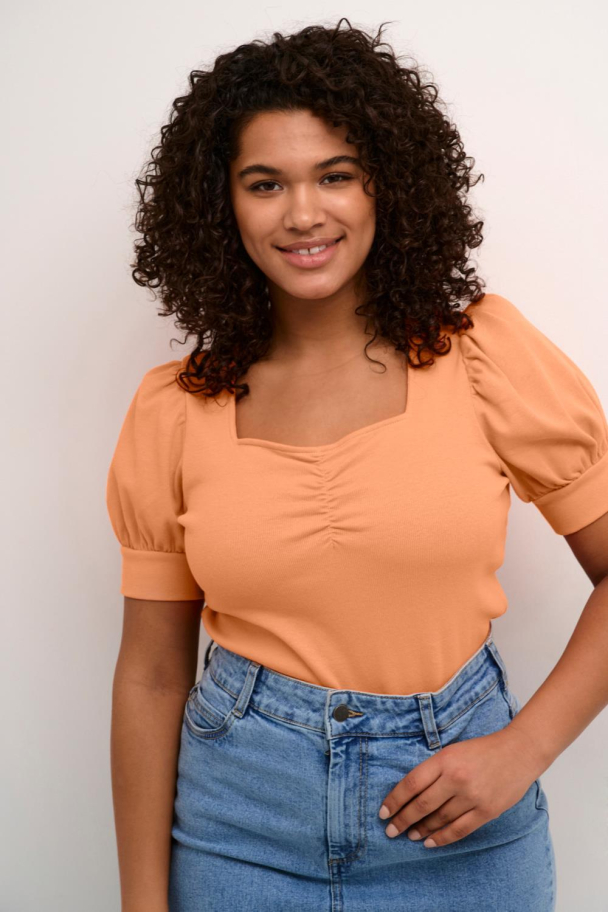 Kaffe Curve Carina topp i ribbestrikk - Image 1