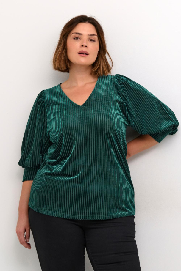 Kaffe Curve Cacanna bluse i fløyel - Image 1