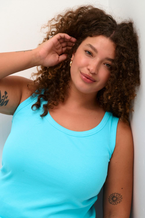 Kaffe Curve Carina tank top i ribbestrikk - Image 6