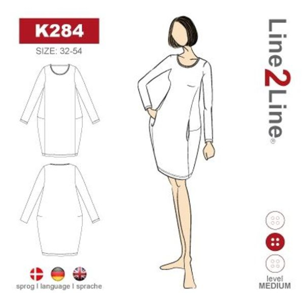 K284 Kjole med ballonfacon og lommer - Image 1